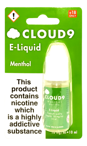 menthol cloud 9 e liquid product shot 2